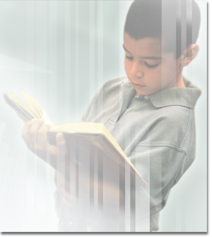 Boy reading stylized